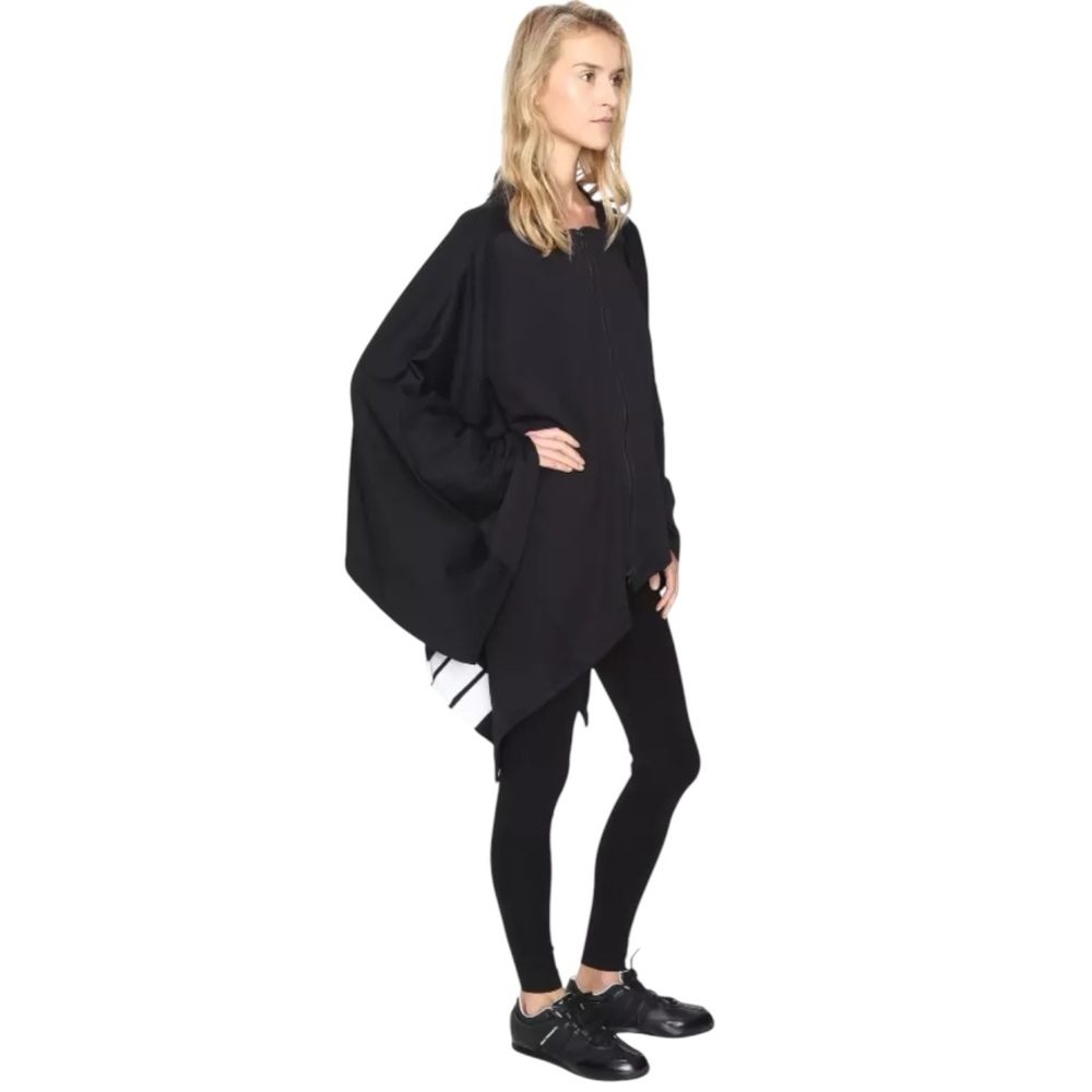 [sold] Y-3 Yohji Yamamoto Black Asymmetric Midi Skirt Poncho Cape Convertible - Picture 3 of 16